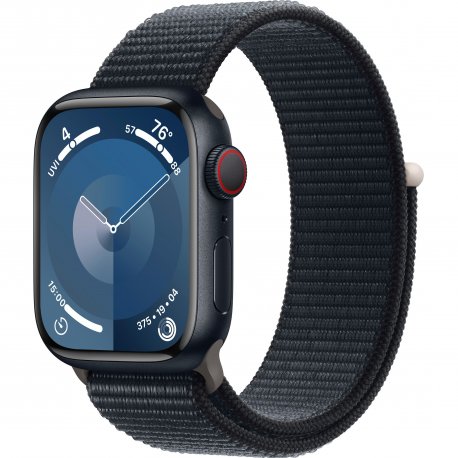 Apple Watch Series 9 41mm (GPS+LTE) Midnight Aluminum Case with Midnight Sport Loop (MRHU3) Open Box