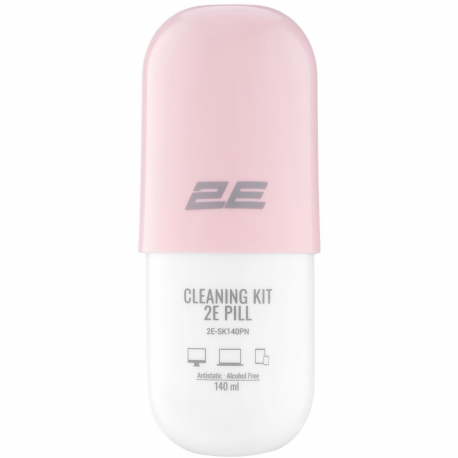 Набор для чистки 2E PILL (для оргтехники) 140ml + салфетка 20см White-pink (2E-SK140PN)