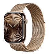 Apple Watch Series 10 46mm (GPS+LTE) Gold Titanium Case with Gold Milanese Loop - M/L (MX003)