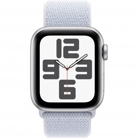 Apple Watch SE 2024 40mm (GPS) Silver Aluminum Case w. Blue Cloud Sport Loop (MXEE3)