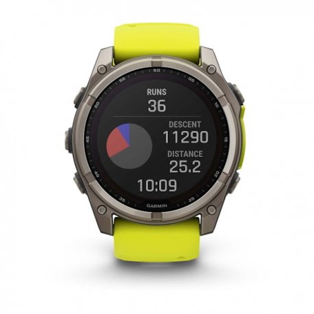 Смарт-часы Garmin fenix 8 51mm Solar Sapphire Titanium with Amp Yellow/Graphite Silicone Band (010-02907-21)