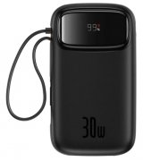 Зовнішній акумулятор Baseus Qpow 2 30W 20000mAh with 2 Built-in Type-C Cluster Black (P10055009113-00)