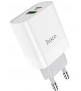 Сетевое зарядное устройство Hoco C80A Rapido QC3.0+PD Type-C+USB 20W White