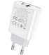Сетевое зарядное устройство Hoco C80A Rapido QC3.0+PD Type-C+USB 20W White
