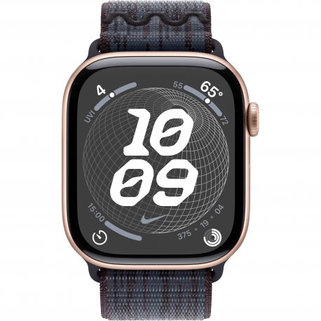 Apple Watch Series 10 46mm (GPS) Rose Gold Aluminium Case with Black/Blue Nike Sport Loop (MYJD3, MWX23)