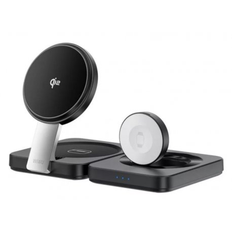 Беспроводное зарядное устройство WIWU Qi2.0 Folding Wireless Charger 3 in 1 Black (Wi-W028)