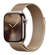 Apple Watch Series 10 42mm (GPS+LTE) Gold Titanium Case with Gold Milanese Loop (MXMN3, MX0N3)