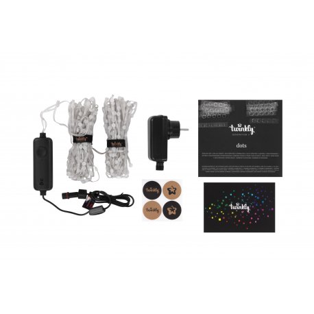 Smart LED гирлянда Twinkly Dots Lights RGB 400 IP44 20м кабель прозрачный (TWD400STP-TEU)