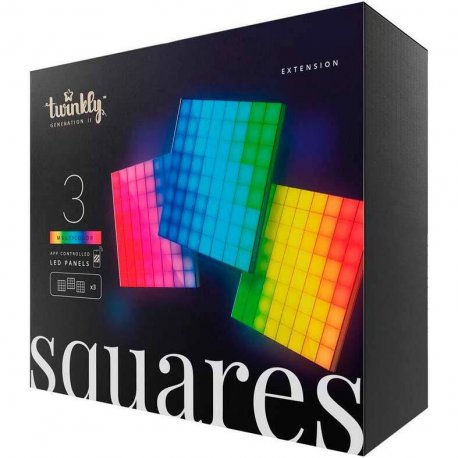 Smart LED панель Twinkly Squares 3 Extension RGB IP20 16x16см кабель черный (TWQ064STW-03-BAD)