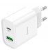 Сетевое зарядное устройство Hoco 80A Plus Rapido (Type-C+USB) PD20W+QC3.0 White