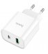Сетевое зарядное устройство Hoco 80A Plus Rapido (Type-C+USB) PD20W+QC3.0 White