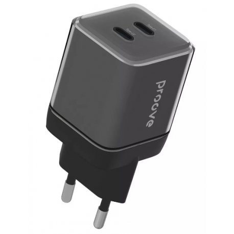 Сетевое зарядное устройство Proove Pure GaN Max 67W (Type-C + Type-C) Black (WCPU67022201)