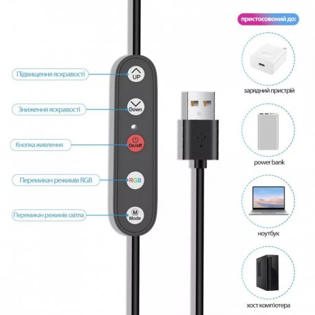 Кольцевая светодиодная RGB лампа Proove Halo 10" (PLRL10100401)