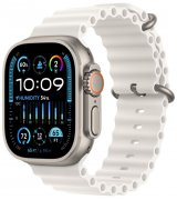 Apple Watch Ultra 2 49mm (GPS+LTE) Titanium Case with White Ocean Band (MREJ3)