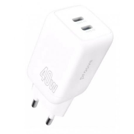 Сетевое зарядное устройство Proove Silicone Power 40W (Type-C + Type-C) White (WCSP4020002)
