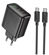 Мережевий зарядний пристрій Hoco CS27A 67W 3Type-C+USB Black