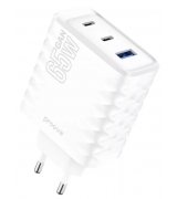 Сетевое зарядное устройство Proove Speed Surge Gan 65W (USB + 2Type-C) White (WCSS60120002)