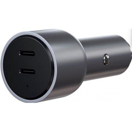 Автомобильное зарядное устройство Satechi 40W Dual USB-C PD Car Charger Space Gray (ST-U2C40CCM)