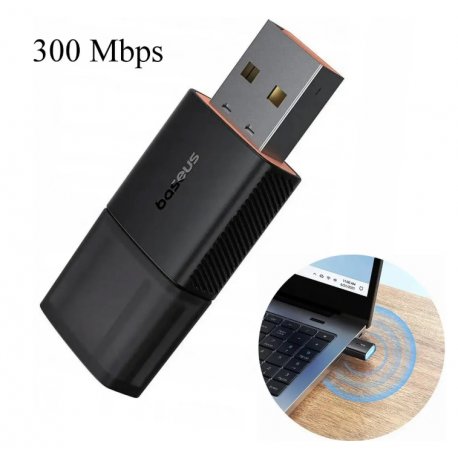 Беспроводной Wi-Fi адаптер Baseus FastJoy Series 300Mbps Black (B01317600111-03)