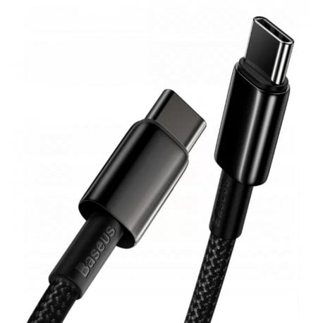 Кабель Baseus Tungsten Gold Fast Charging Type-C to Type-C 100W (2m) Black (CATWJ-A01)