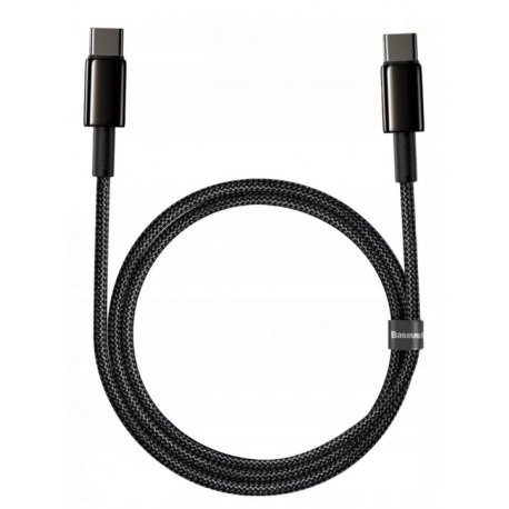 Кабель Baseus Tungsten Gold Fast Charging Type-C to Type-C 100W (2m) Black (CATWJ-A01)