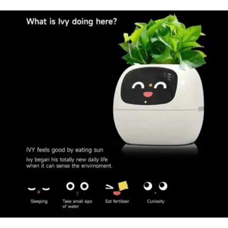 Інтерактивний розумний горщик для рослин Ivy Smart Planter Tuya AI Purple
