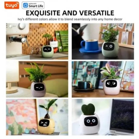 Інтерактивний розумний горщик для рослин Ivy Smart Planter Tuya AI Purple