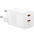 Мережевий зарядний пристрій Baseus GaN5 Pro Fast Charger 40W Type-C+Type-C White (CCGP180102)
