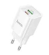 Мережевий зарядний пристрій Hoco C149A Charm 30W Type-C+USB White