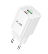 Сетевое зарядное устройство Hoco C149A Charm 30W Type-C+USB White