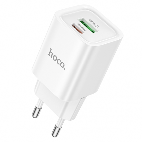 Сетевое зарядное устройство Hoco C149A Charm 30W Type-C+USB White