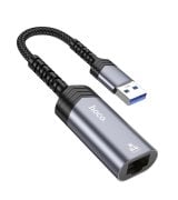 Перехідник Hoco UA37 USB to RJ45 1000 Mbps Gray