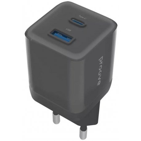 Сетевое зарядное устройство Proove Pure GaN Plus 30W (Type-C + USB) Black (WCPU30111201)