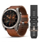 Смарт-годинник Garmin fenix 8 AMOLED 51mm Sapph. Carbon Gray DLC Tit. with Chestnut Leather Band (010-02905-40) EU