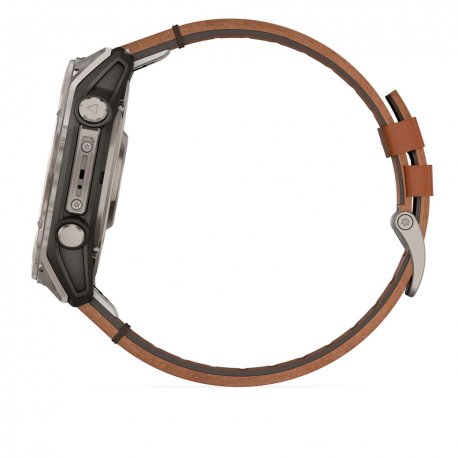 Смарт-часы Garmin fenix 8 AMOLED 51mm Sapph. Carbon Gray DLC Tit. with Chestnut Leather Band (010-02905-40) EU