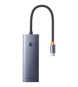 HUB Baseus UltraJoy 7-in-1 (Type-C to HDMI+USB3.0*3+PD*+SD/TF) Space Gray (B00052803811-00)