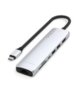 HUB Satechi 7-in-1 USB-C Slim Multiport Adapter 4K with Ethernet Silver (ST-P7SS)