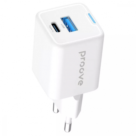 Сетевое зарядное устройство Proove Pocket GaN Plus 25W (Type-C+USB) White (WCPG25111202)