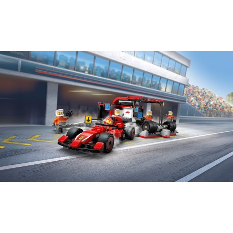 Конструктор LEGO City Пит-стоп и пит-экипаж F1 с болидом Ferrari (60443)