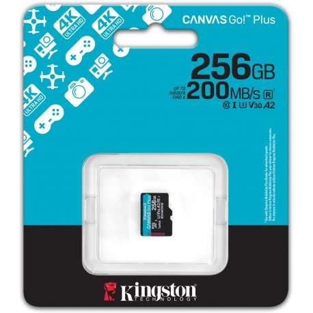 Карта памяти Kingston Canvas Go Plus microSD 256GB C10 UHS-I R200MB/s (SDCG4/256GB)