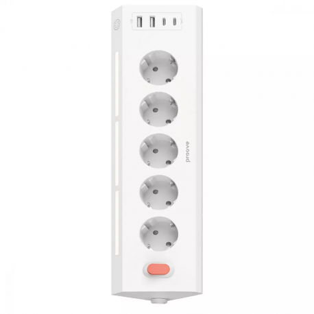 Сетевой фильтр Proove Prism Socket (2xType-C + 2xUSB+5розеток) 1.6m White (PSPS25002202)
