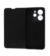 Чехол Fibra Leather Flip Case для Xiaomi Redmi Note 14 4G Black