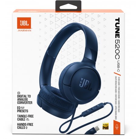 Навушники JBL Tune 520C USB-C Blue (JBLT520CBLU)