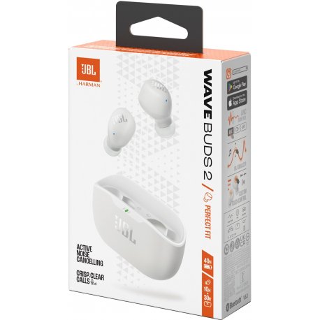 Беспроводные наушники JBL Wave Buds 2 White (JBLWBUDS2WHT)