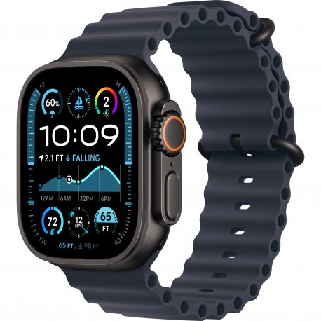 Б/у Apple Watch Ultra 2 (2024) 49mm (GPS+LTE) Black Titanium Case with Navy Ocean Band (MYPA3, MYTC3) (Как новый)