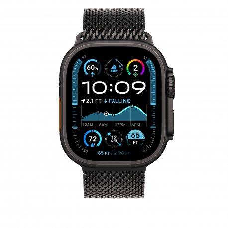 Титановый ремешок Apple для Apple Watch 49mm Milanese Loop Black Titanium - Size L (MXKH3)