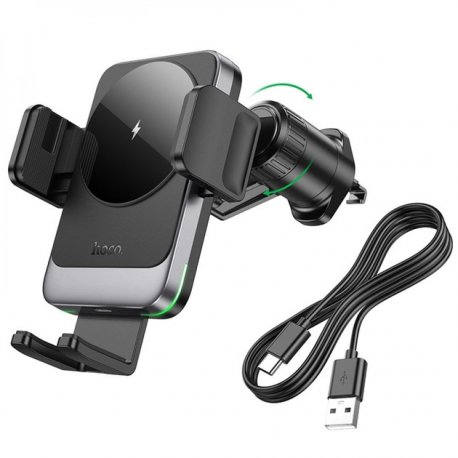 Автодержатель Hoco HW13 Qi 15W Gray