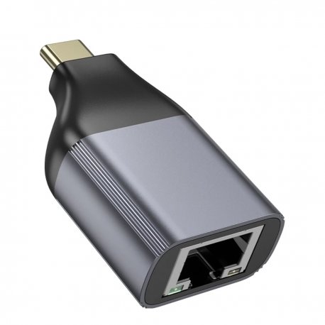 Перехідник Hoco UA35 Type-C to RJ45 1000 Mbps Gray