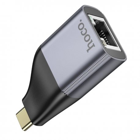 Перехідник Hoco UA35 Type-C to RJ45 1000 Mbps Gray