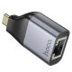 Перехідник Hoco UA35 Type-C to RJ45 1000 Mbps Gray Перехідник Hoco UA35 Type-C to RJ45 1000 Mbps Gray